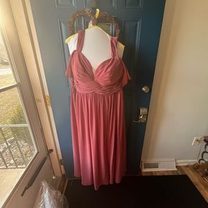 Azazie size 18 altered to fit 5ft 3in tall. Desert rose.